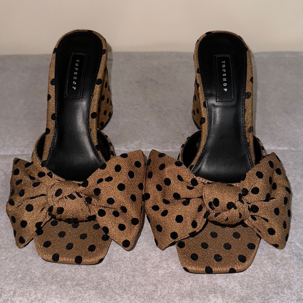 Topshop Summer Chunky Bow-Tie Shimmery Heel